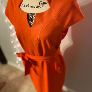 Orange Kasper knee length Dress.